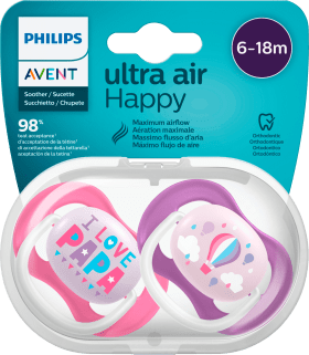 Philips Avent Pacifier ultra air silicone, pink/purple, 6-18 months, 1 pc