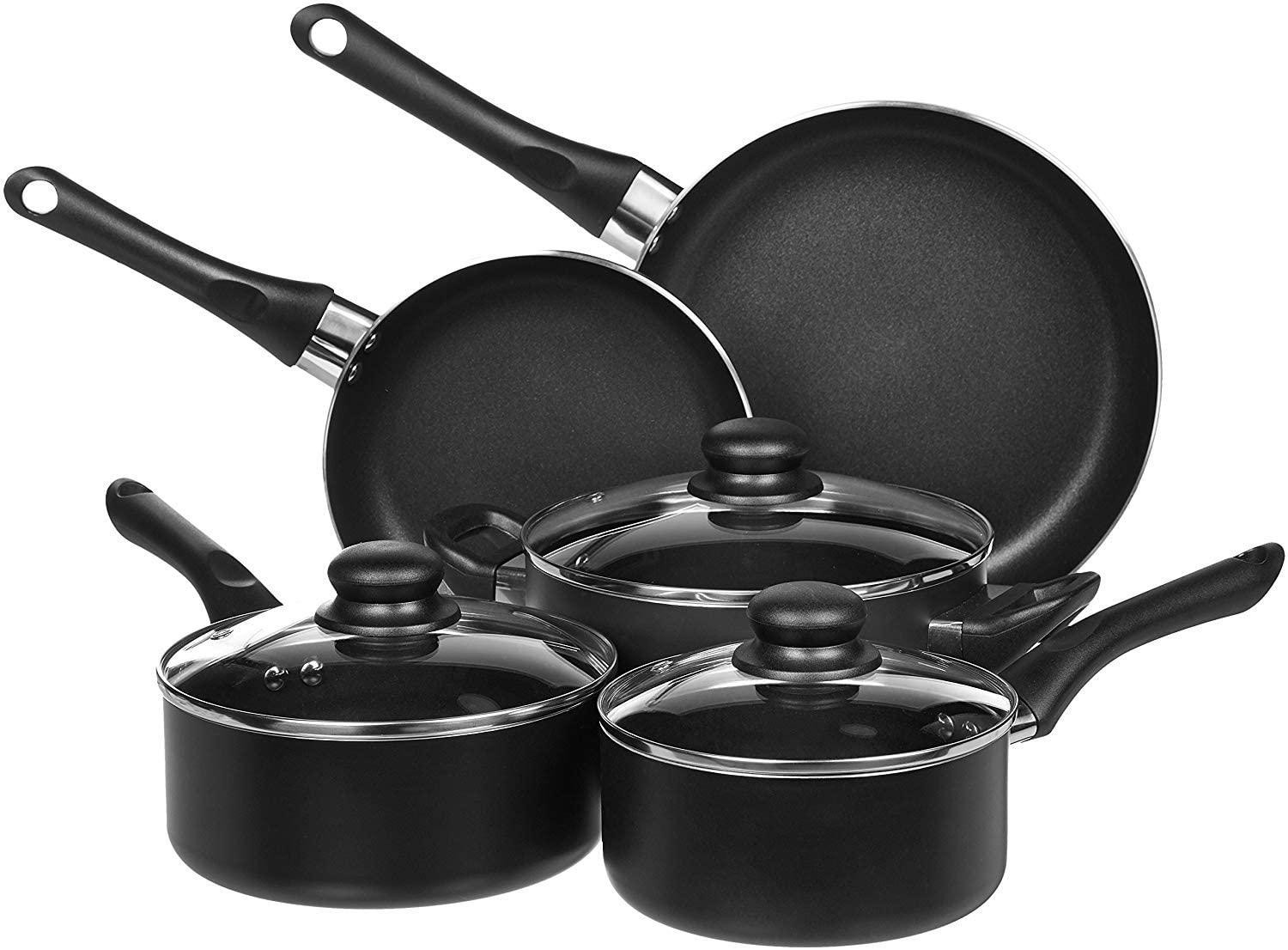 AmazonBasics Amazon Basics - 8 Piece Non Stick Cookware Set
