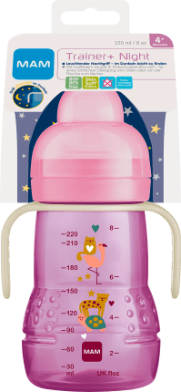 MAM Trainer+ Night, pink, from 4 months, 220 ml, 1 pc