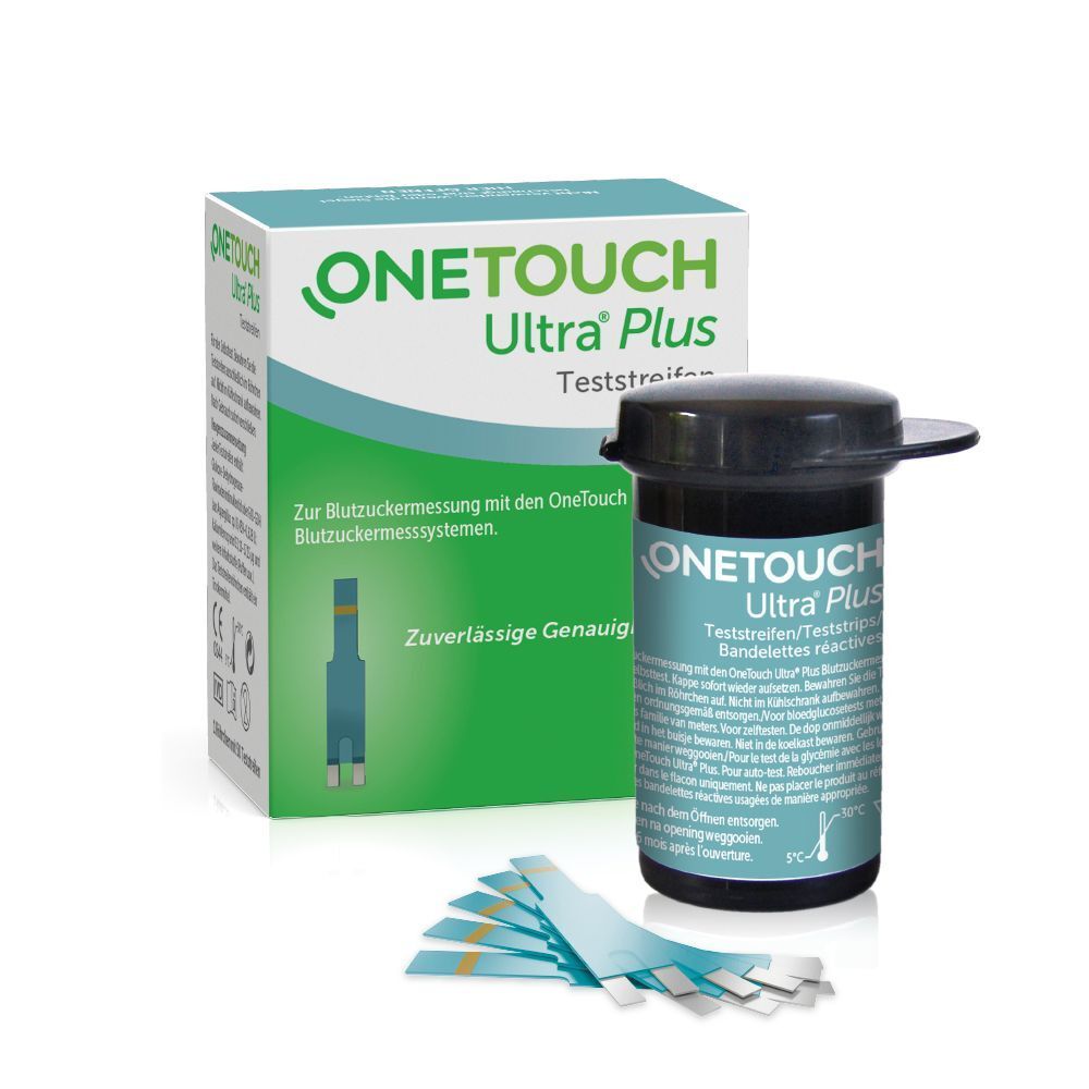 Onetouch Ultra® plus blood sugar test strips for blood sugar measurement in diabetes (sugar disease)