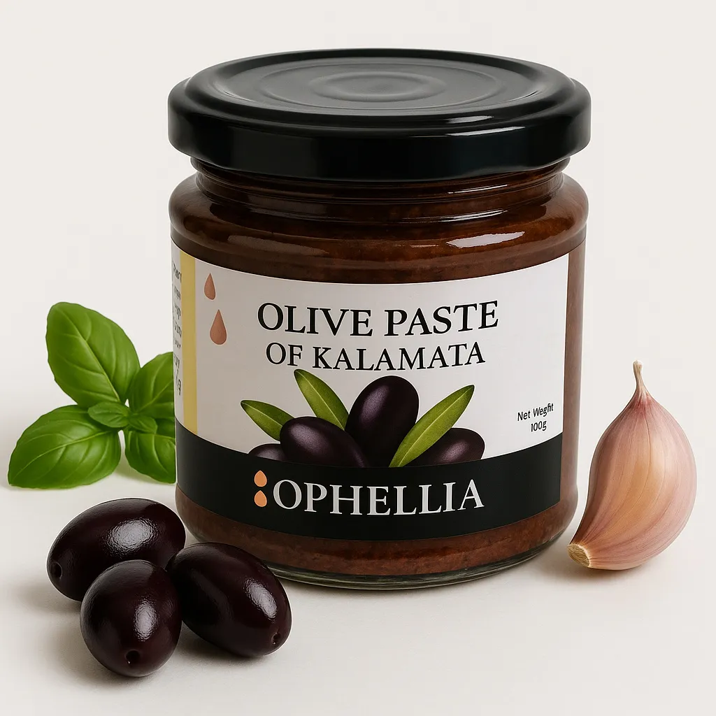 Ophellia, OLIVENPASTE, 180g, KALAMATA, Olivenaufstrich, griechische Paste