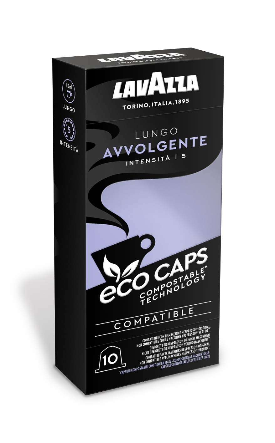 Lavazza Eco Kaffeekapseln - Lungo Avvolgente - Nespresso kompatibel - 50 Kapseln - 1 Pack (5 x 53)