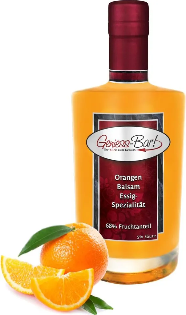 Orange Balsamic Vinegar - Specialty 0.7L with 68% fruit content & intense fruit note very mild 5% acidity