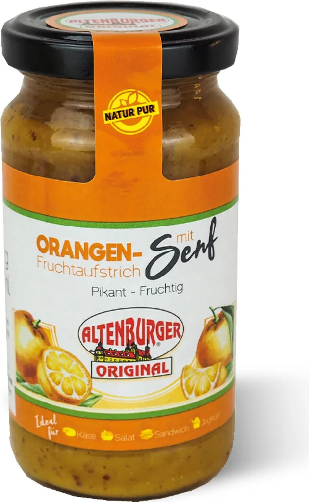 Orangen Fruchtaufstrich mit Senf, 240 g/190 ml
