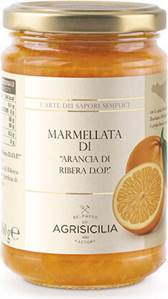 Orangenschalenmarmelade mit Orangenschalenstücken 360g - Agrisicilia