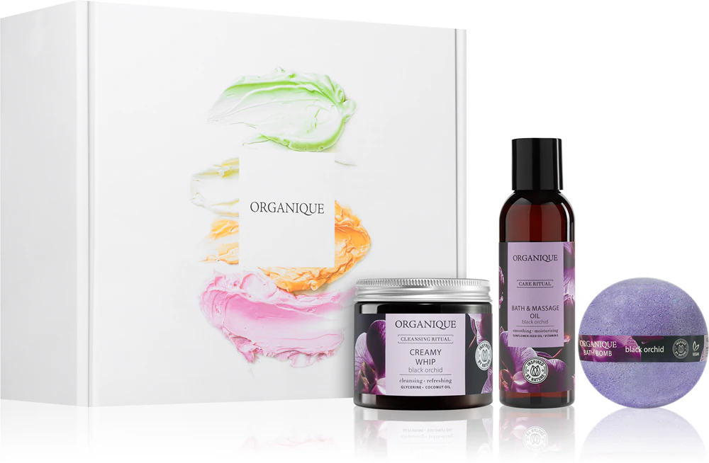 Organique Black Orchid bathroom gift set