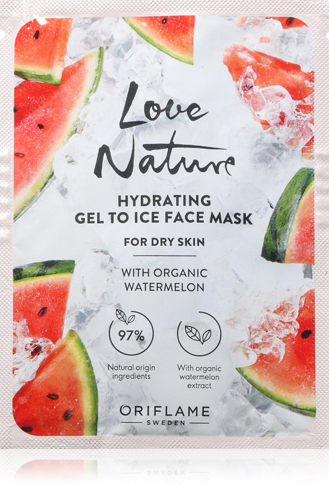 Oriflame Love Nature Gel To Ice Organic Watermelon moisturizing face mask for dry skin