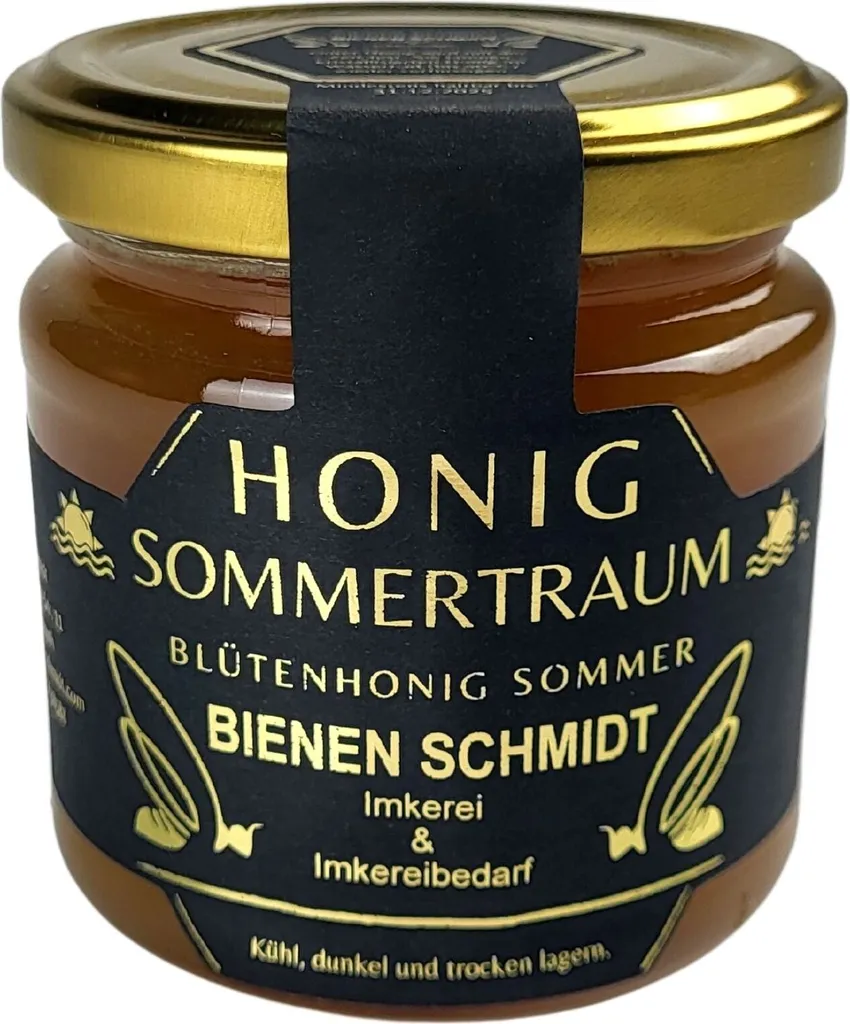 Original Deutscher Honig Sommerblütenhonig "Sommertraum" 250g im Glas aus Oberfranken (Nord-Bayern) Honig rein und natürlich