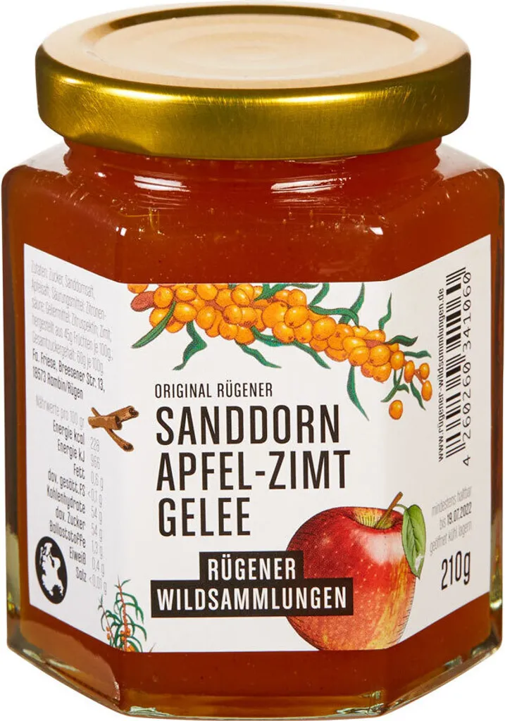 Original Rügener Sanddorn-Apfel-Zimt-Gelee, vegan