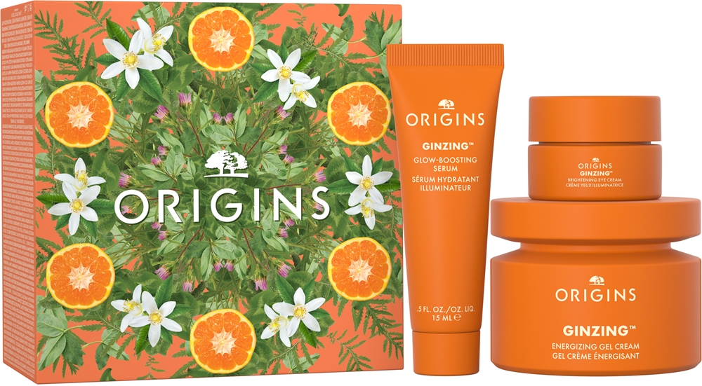 Origins The Glow Boosting Collection Ginzing Set Facial Skin Rejuvenation Gift Set