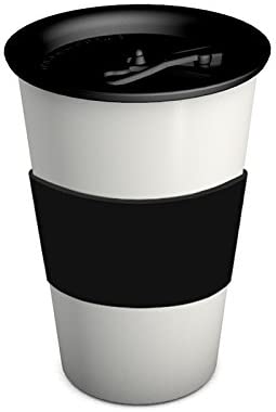 Ornamin 1210 450 ml (White) Coffee to Go Cup with Lid (Black)