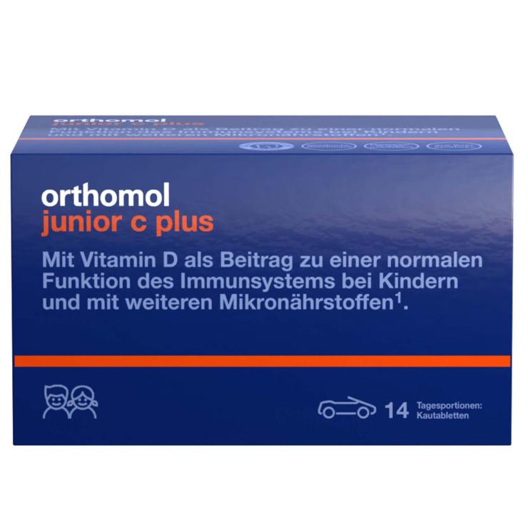 Orthomol junior C plus - with vitamin C as a contribution to the normal function of the immune system - forest fruit and mand./orange - chewable tablets