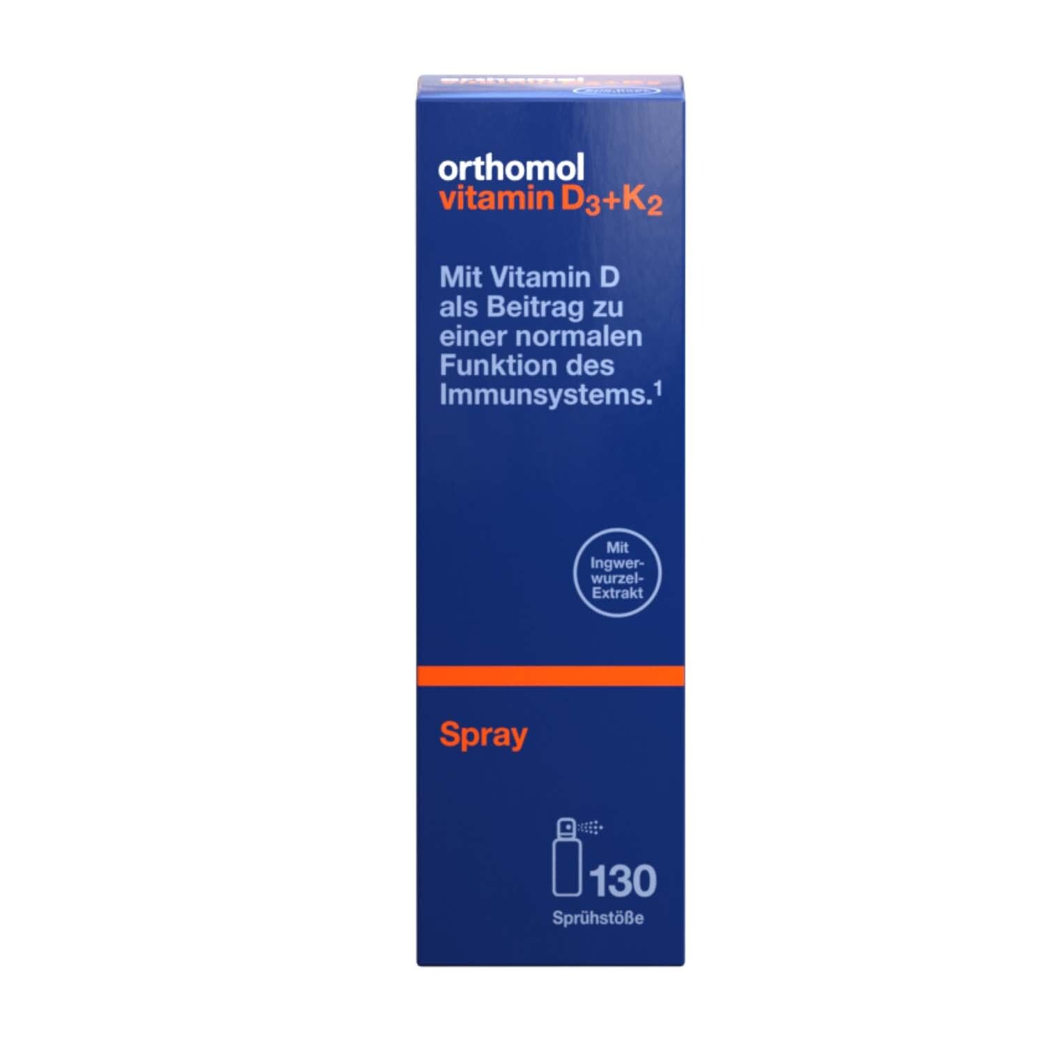 Orthomol Vitamin D3+K2 Spray - Nahrungsergänzungsmittel zur Stärkung des Immunsystems - mit Vitamin D3 und K2 MK7