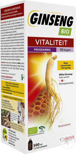 Ortis Ginseng Organic Vitality With Alcohol Bottle 500ml