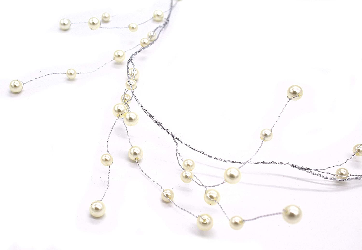 DARO DEKO Pearl Necklace Cream White 128 cm