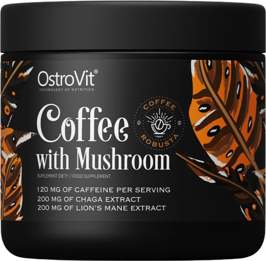 OstroVit | Coffee with Mushroom | Natural Robusta with Chaga, Lions Mane, Caffeine & L-Theanine Natural