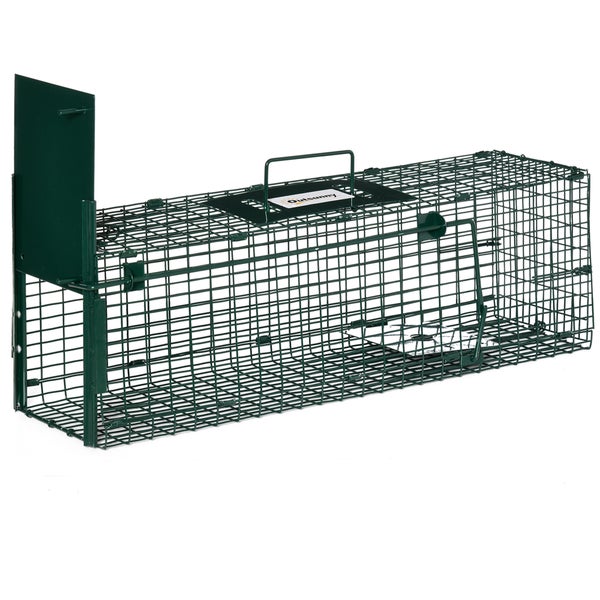 Outsunny live trap, marten trap with door, handle, 60 x 18 x 20 cm, steel, dark green