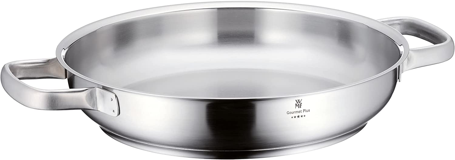 WMF Serving Pan Uncoated Ø 28 cm Gourmet Plus Pouring Rim Stainless Steel Handle Cromargan® Stainless Steel Suitable for Induction Hobs Dishwasher-Safe
