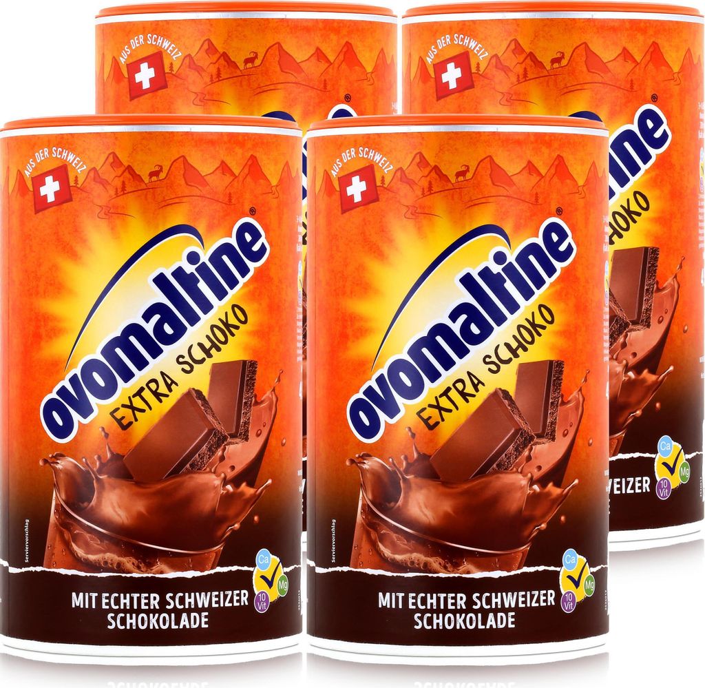 Ovomaltine malt drink powder extra chocolate 450g (4-pack)