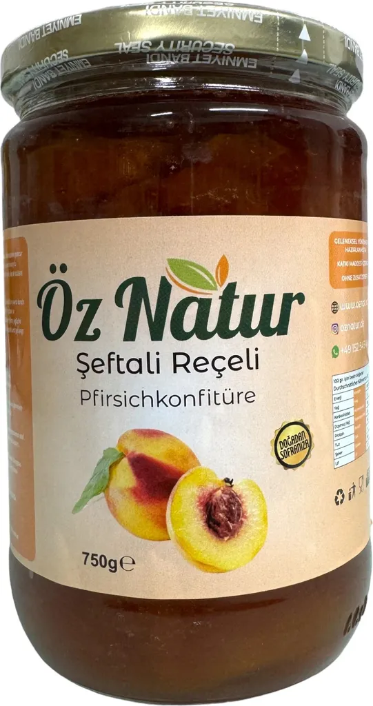 Öz Natur | Pfirsich Konfitüre Türkischer Art 750g