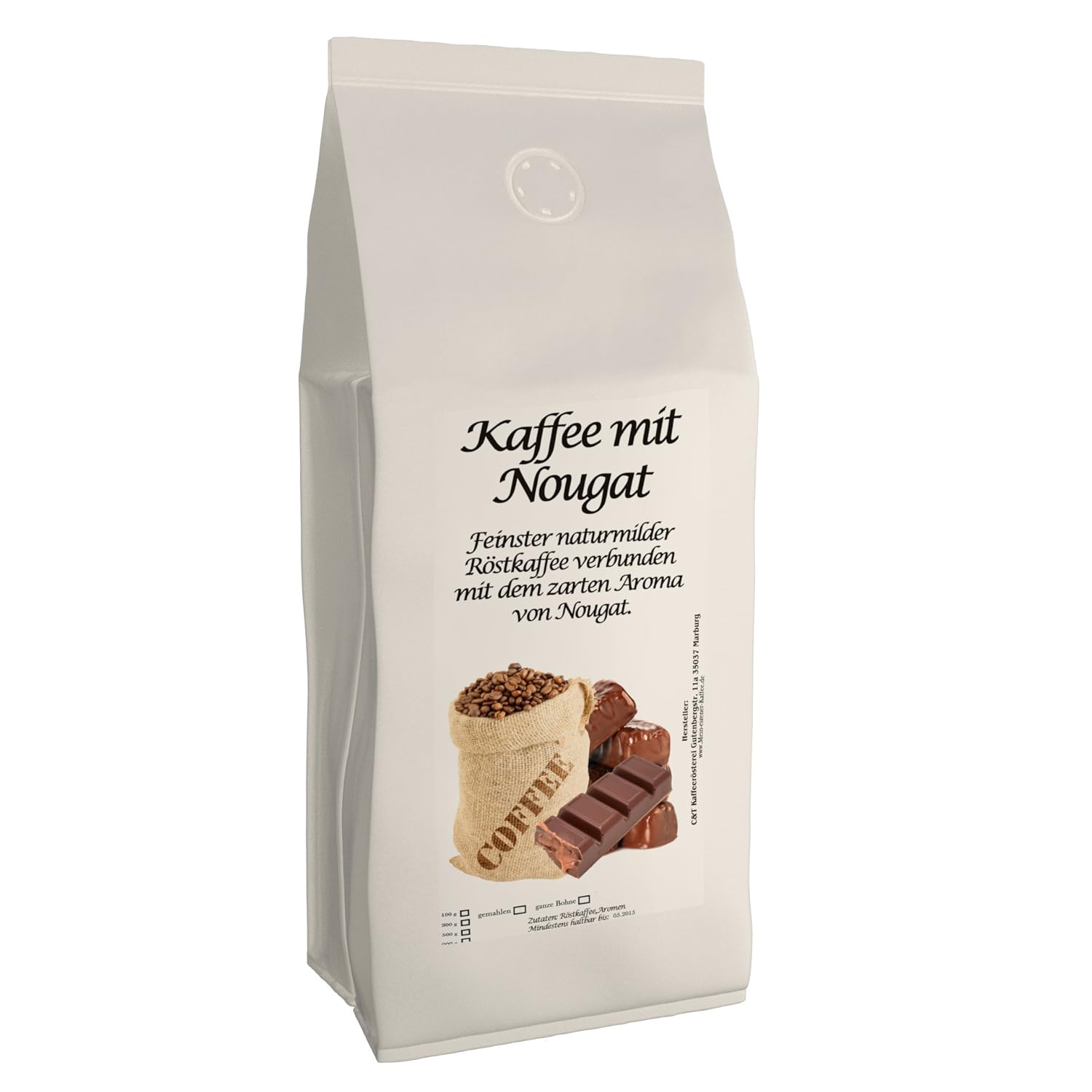 C&T Aroma Coffee - Flavored Ground Coffee - Nougat 200 g - Private Roasting Top Coffee Flavored Coffee