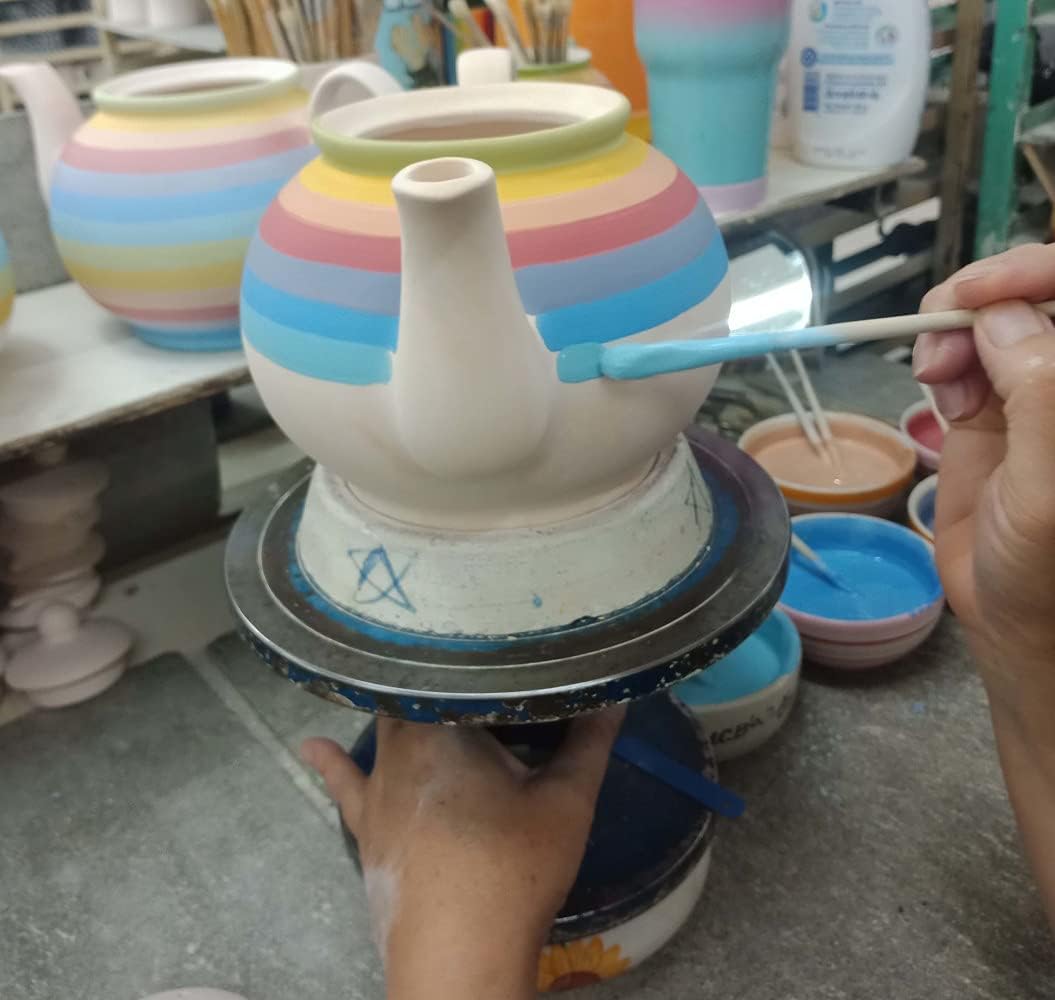 Hand Painted Rainbow Horizontal Stripes Mug