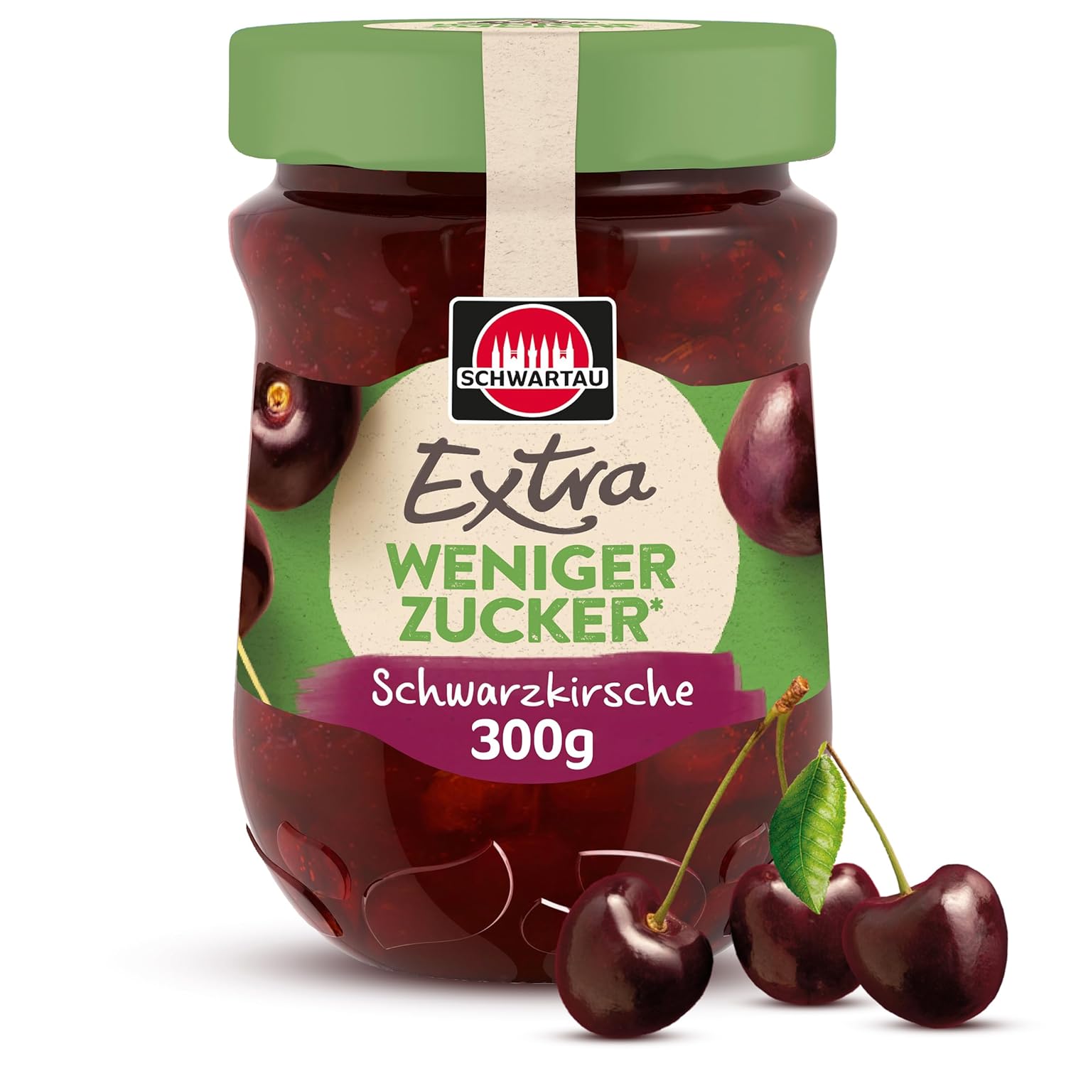Extra Less Sugar Black Cherry, Sugar-Reduced Fruit Spread, 300 g