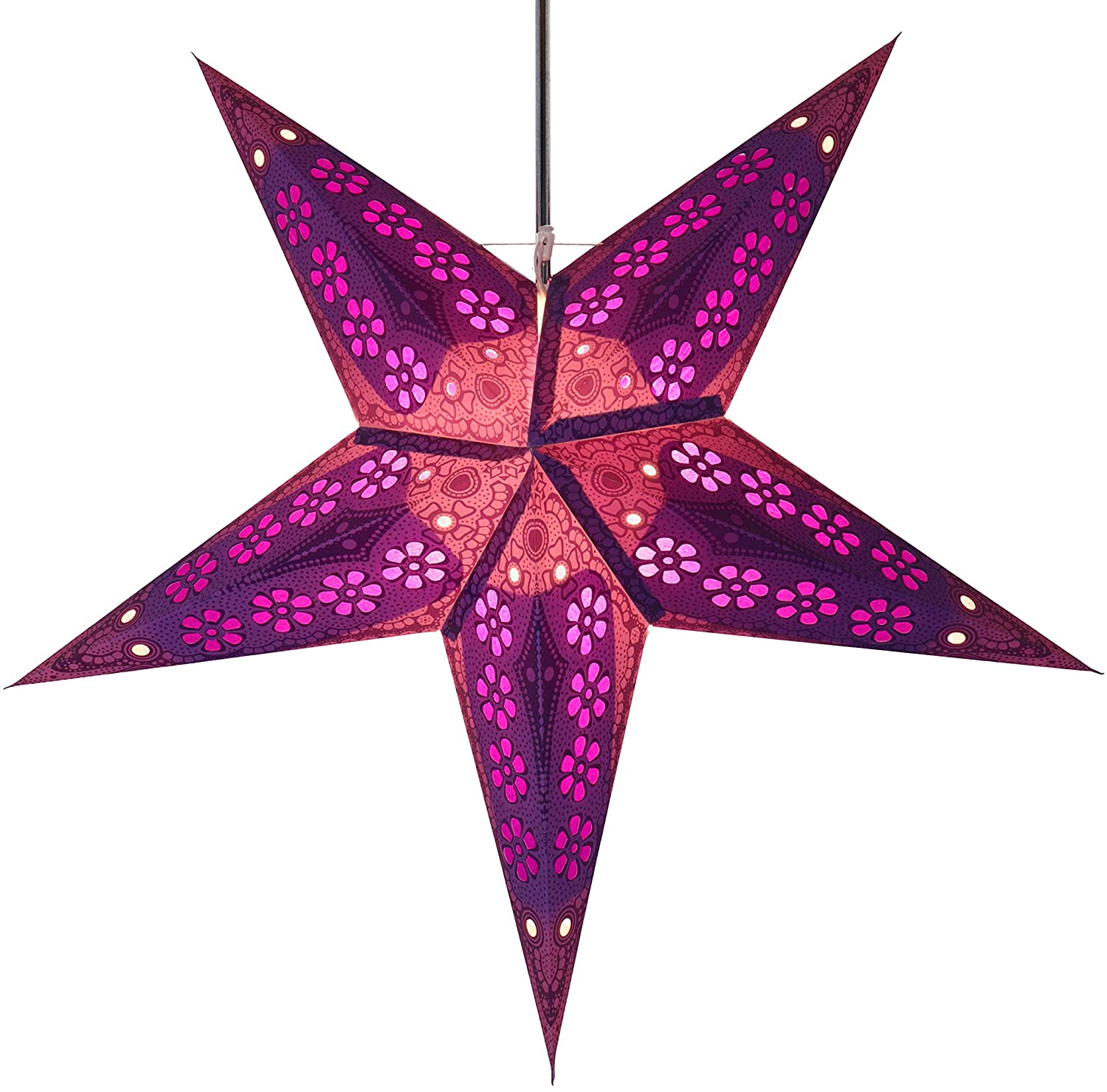 Guru-Shop Foldable Advent Light Paper Star Priamos Black Star Window Decora