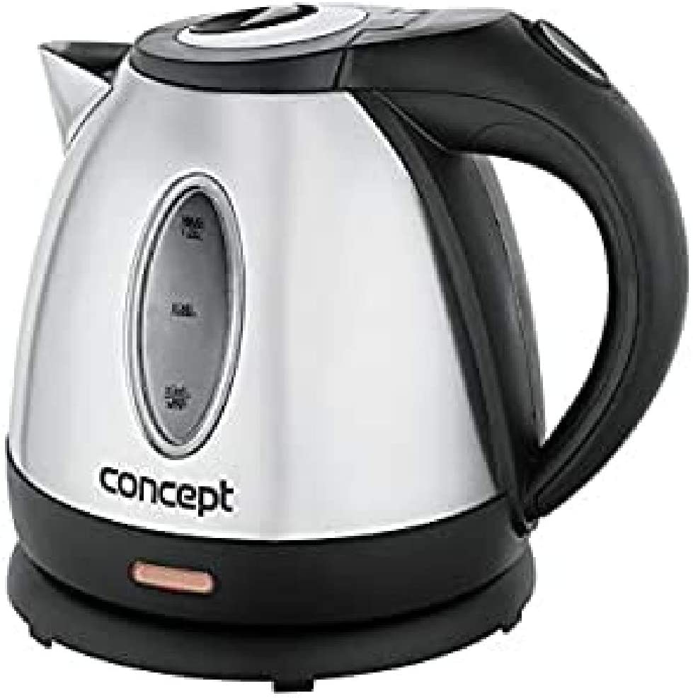 Concept Devices RK3130 Stainless Steel Electric Kettle, Removable Anti Limescale Filter, 1.2 Litre, 1630 W/Matte Finish Stainless Steel/Black