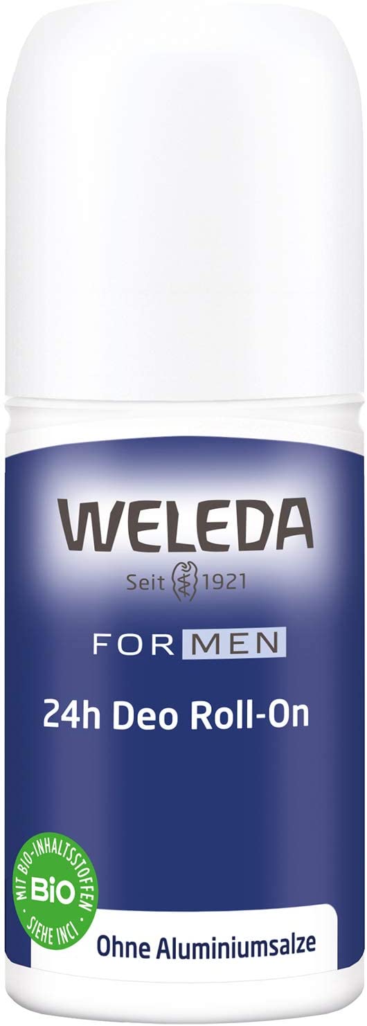 WELEDA Bio Men 24-hour roll-on deodorant, natural cosmetics deodorant with a tart fragrance and freshness, effective protection against body odour, reliable 24 hours without aluminium (1 x 50 ml)