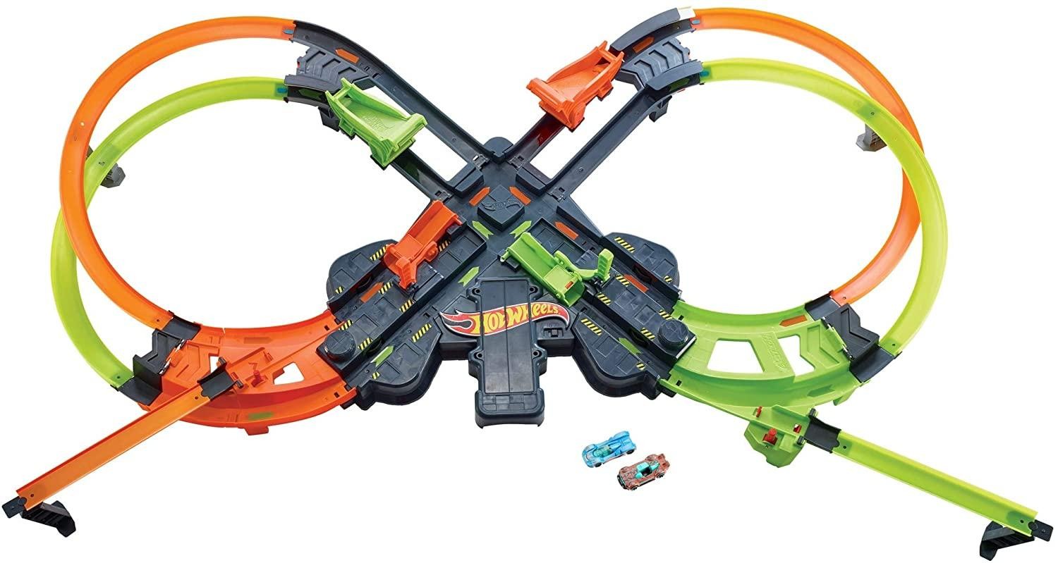 Hot Wheels Super Mega Crash Large Race Track With 8 Looping Curve Xxl 1.5 M