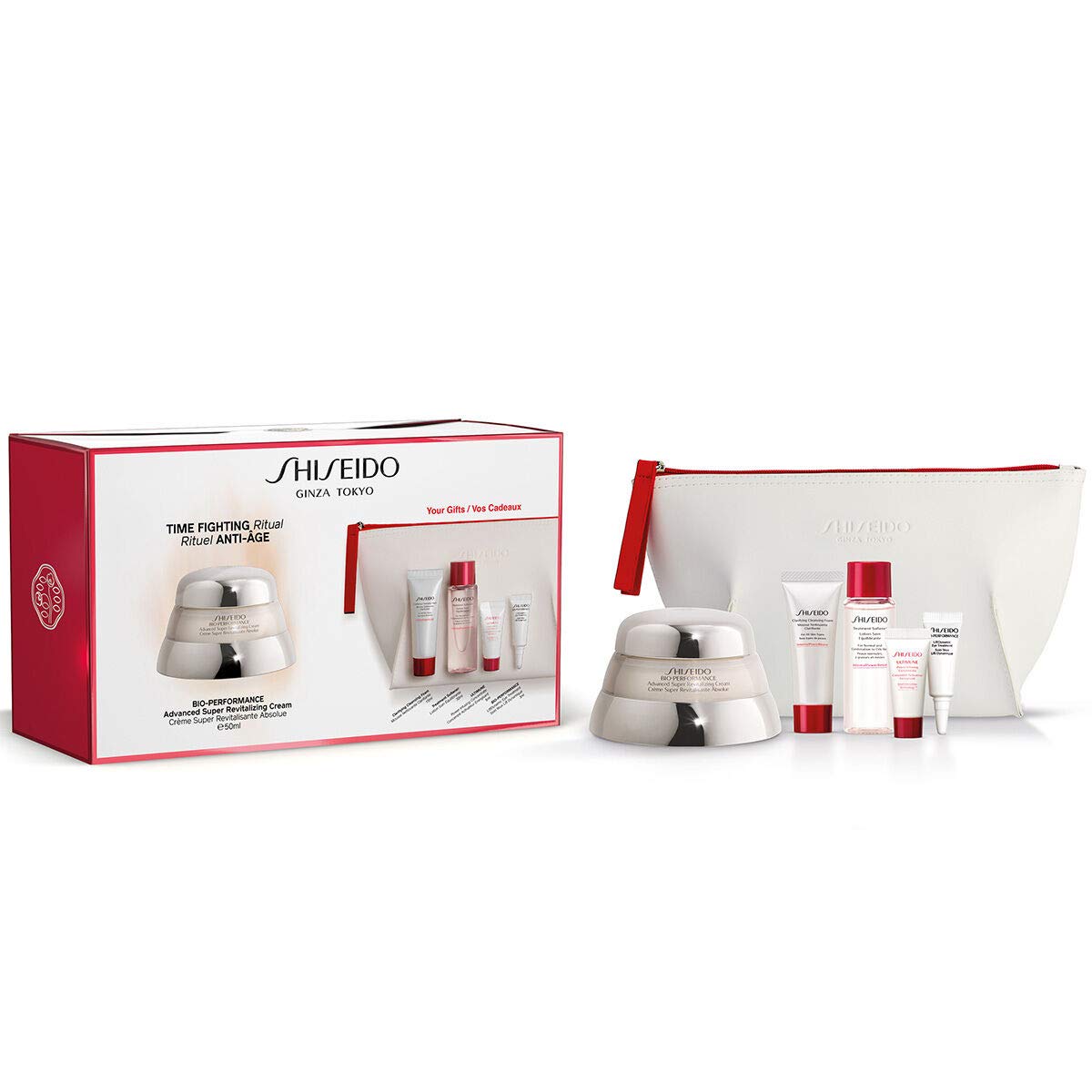 Shiseido Gift set Advanced Super Revitalizing Cream 50 ml + Clarifying Cleansing Foam 15 ml + Treatment Softener 30 ml + Ultimune Power Infusing Concentrate 5 ml + LiftDynamic Eye Treatment 3 ml