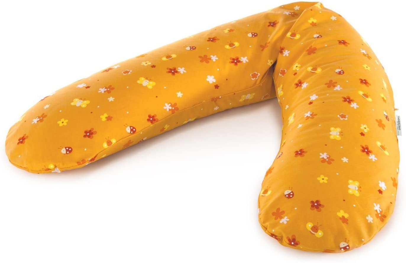 Theraline Nursing Pillow with Micro Beads Flowers Orange