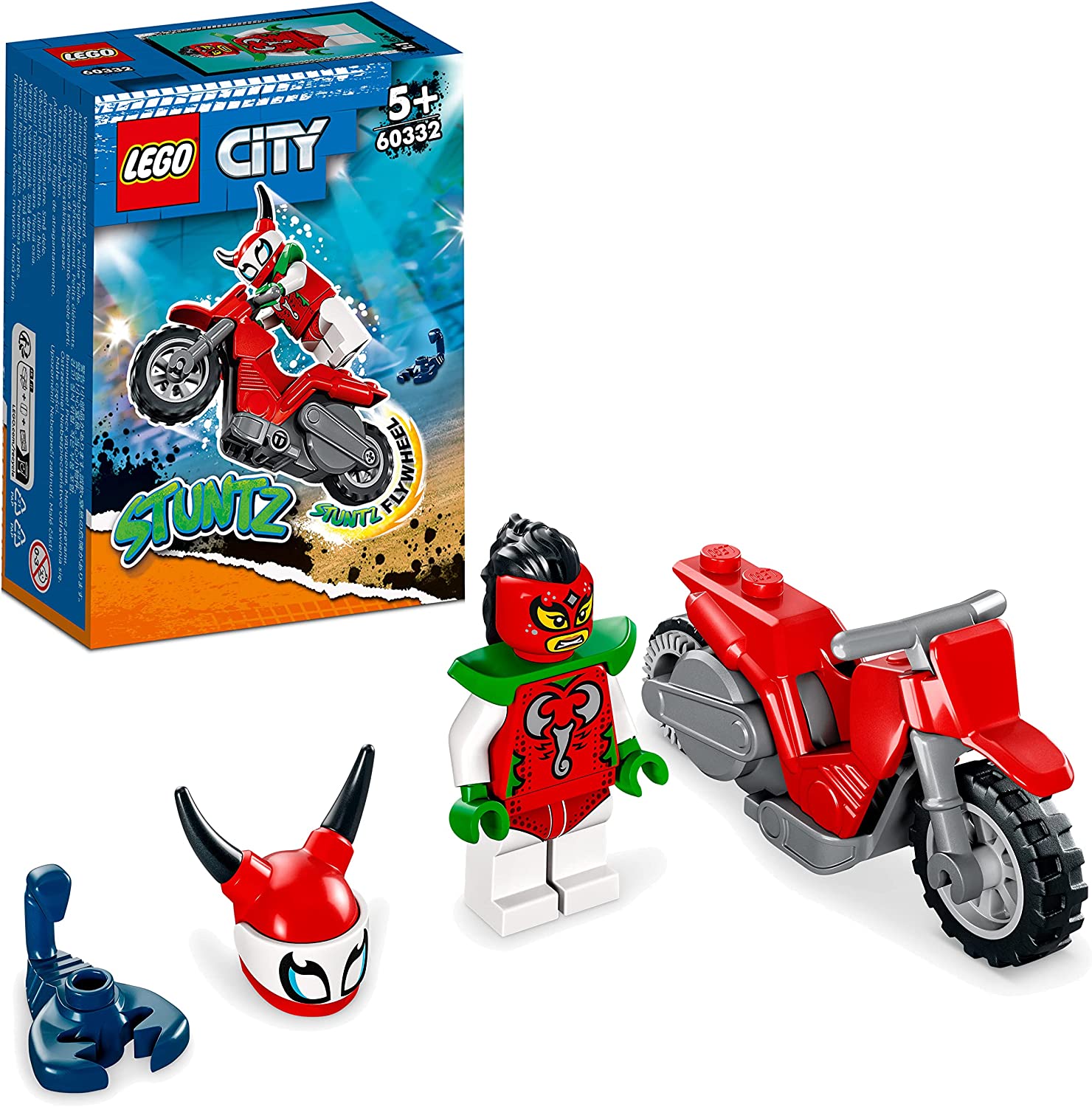 LEGO 60332 City Stuntz Scorpion Stunt Bike Set with Motorcycle and Mini Figure, Action Toy as a Gift for Children from 5 Years