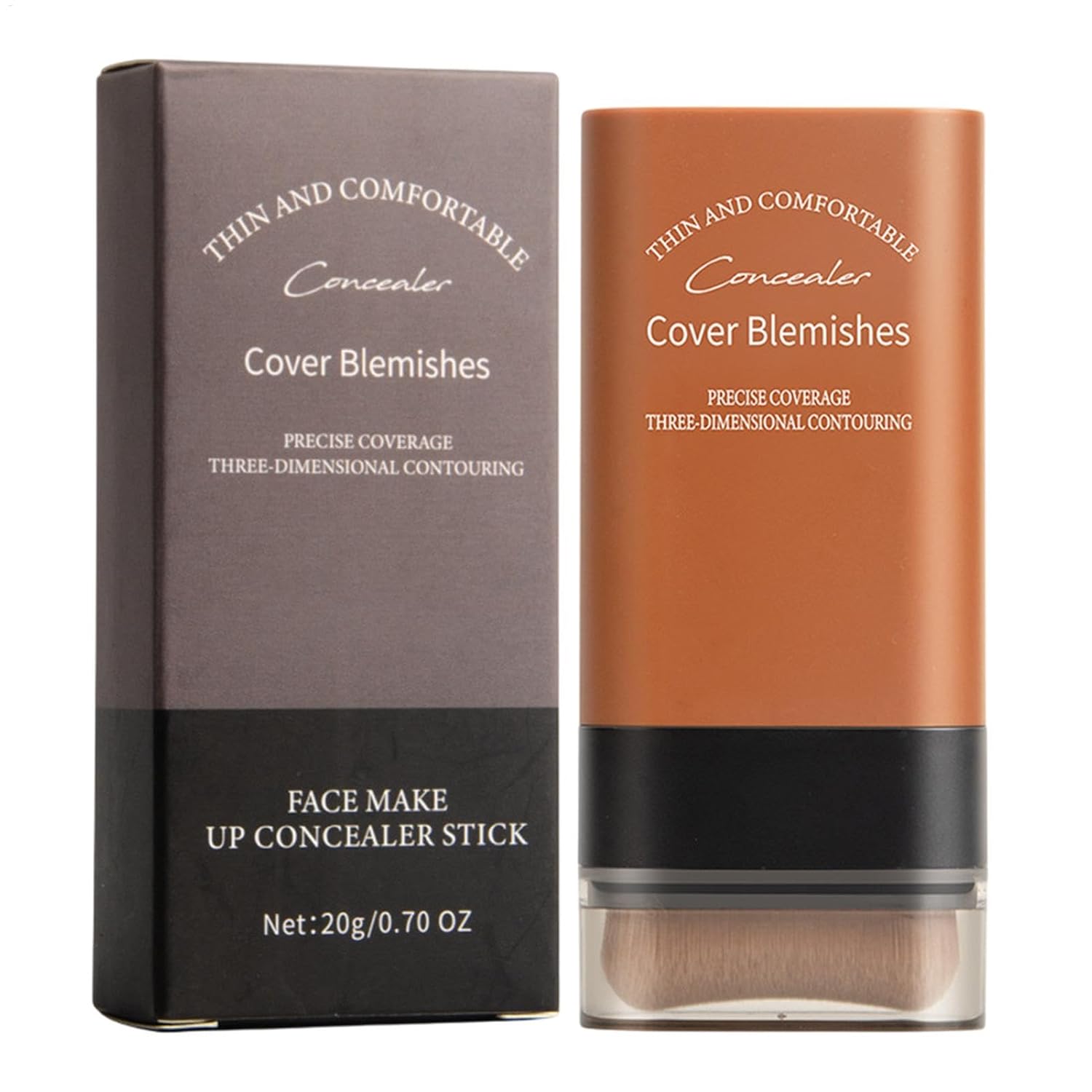 Foundation Stick Korean Moisturizing Lightweight Foundation Stick with Brush 2-in-1 Anti-Wrinkle Foundation Stick Instant Concealing Eraser Foundation Stick Makeup