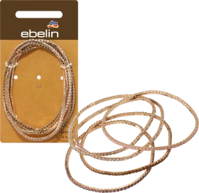 ebelin bracelets elastic rhinestones, gold look, 5 pieces