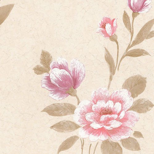 md29444 – Impressions Silk Floral Brown, Cream, Purple Gallery Wallpaper