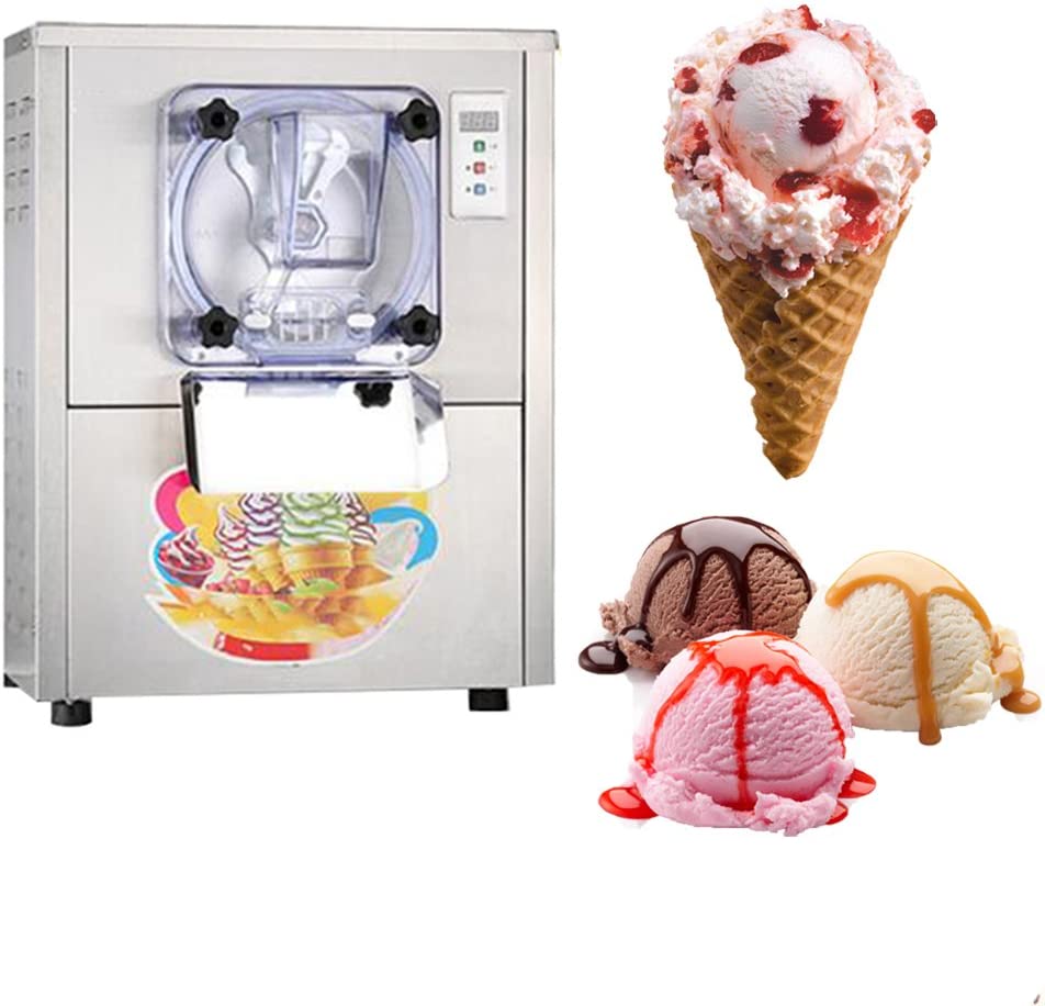 CARESHINE Commercial Hard Ice Cream Machine 22L/h Desktop Stainless Steel Ice Cream Machine Ice Cream Machine with EU Plug 220V