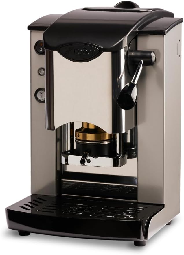 FABER COFFEE MACHINES Stainless Steel Slot Model 44 mm Coffee Machine Burgundy Plastic Black Brass Padpress (Grey/Black)