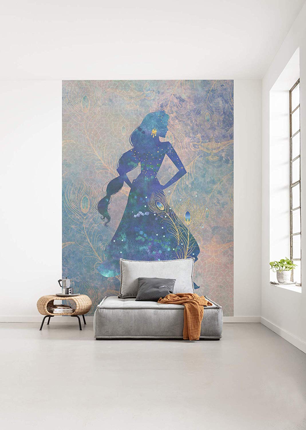 Komar Disney Fleece Photo Wallpaper Jasmine Silhouette Size: 200 X 280 Cm (