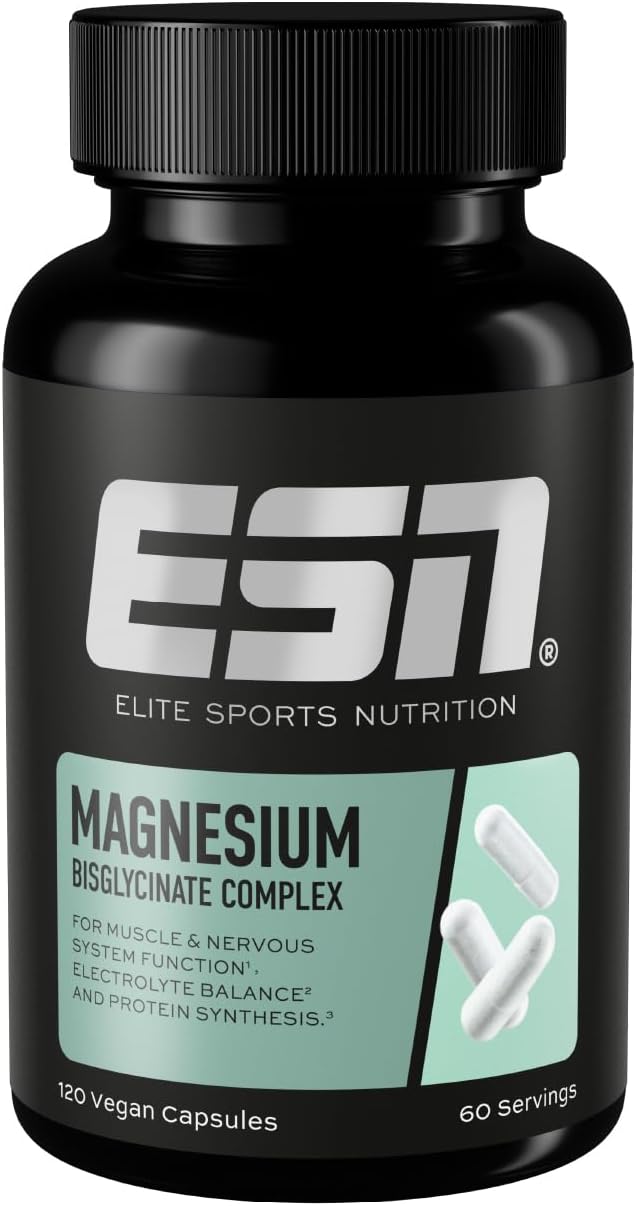 ESN Magnesium Caps, 120 Capsules, 300 mg Magnesium per Daily Serving to Protect Against Muscle Cramps, High Bioavailability, Tested Quality, Made in Germany