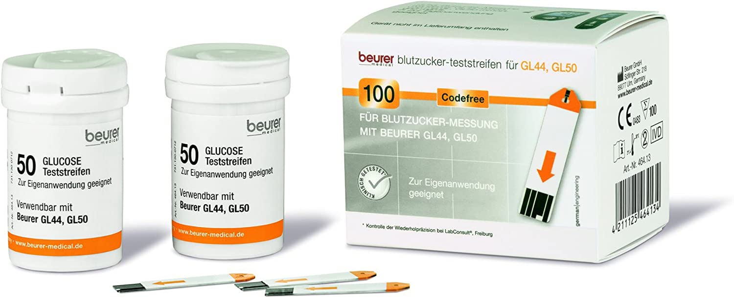 Beurer GL 44 & GL 50 Test Strips Pack of 2 (2 x 50 Test Strips)