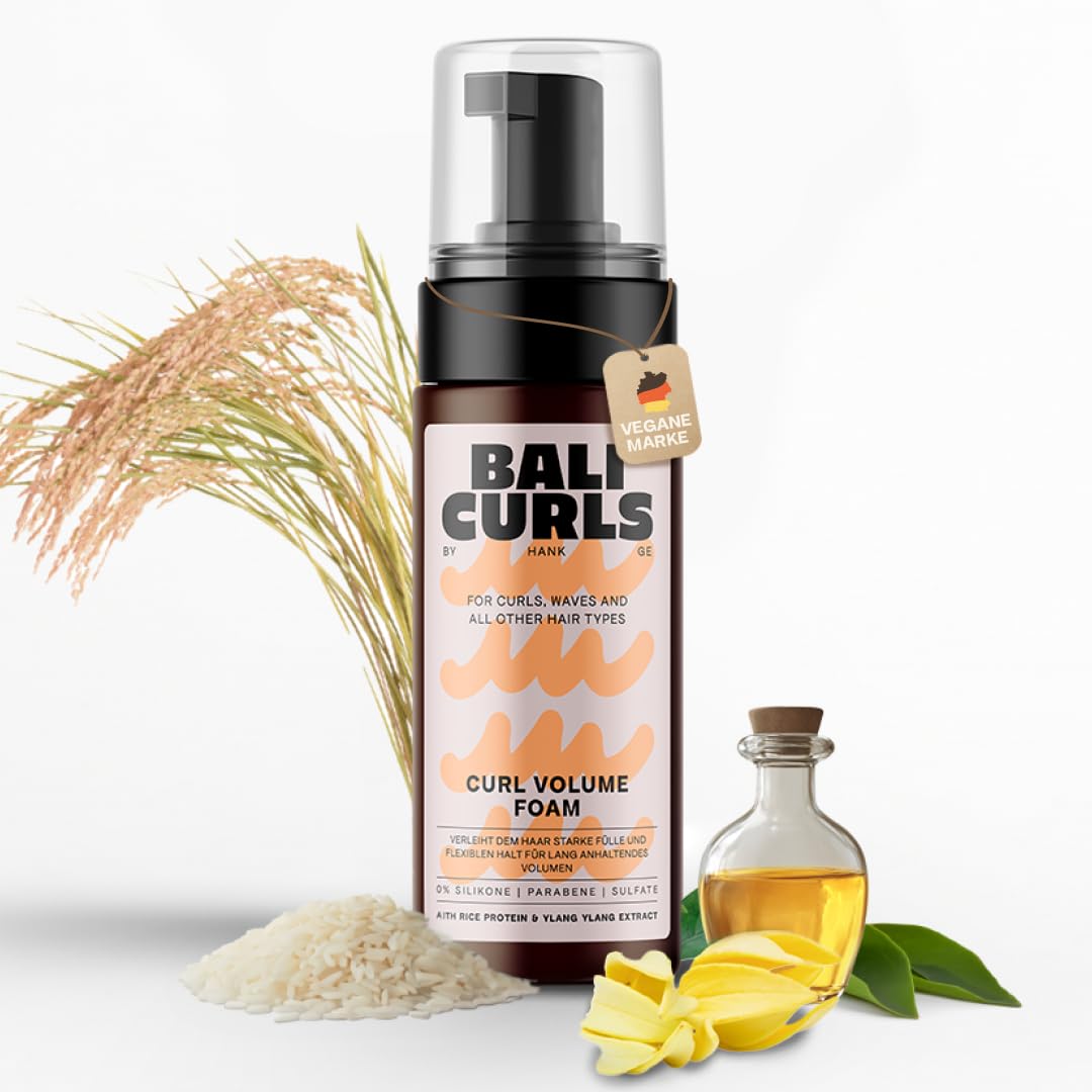 Bali Curls Curl Volume Foam - Styling Mousse with Vegetable Proteins for Volume & Hold - Curl Foam for Defined Waves - Vegan & Curly Method - No Silicone - 150 ml