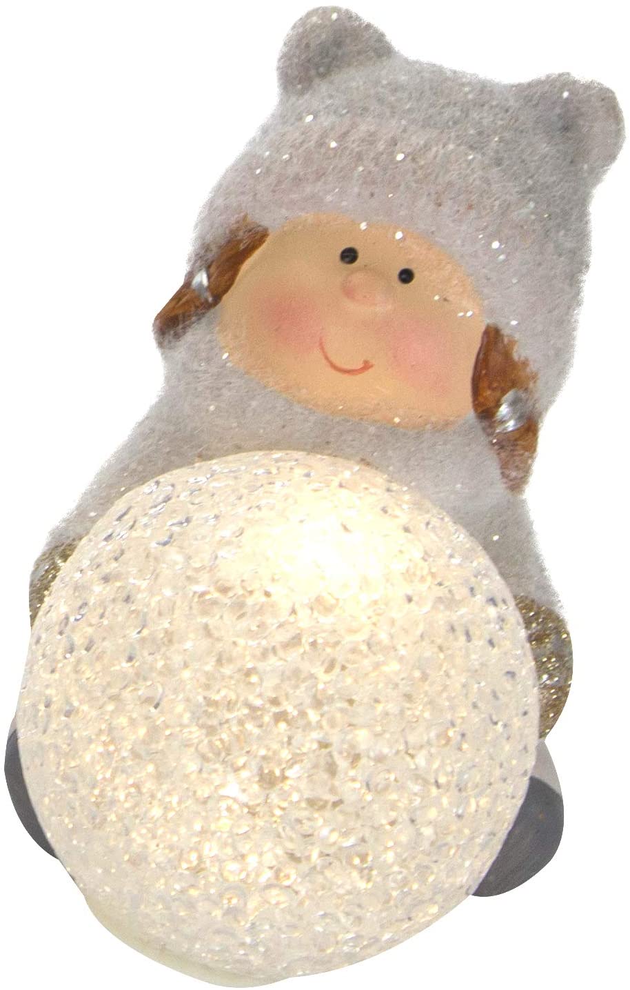 Decorative Figure Girl with Ice Ball Plastic with LED