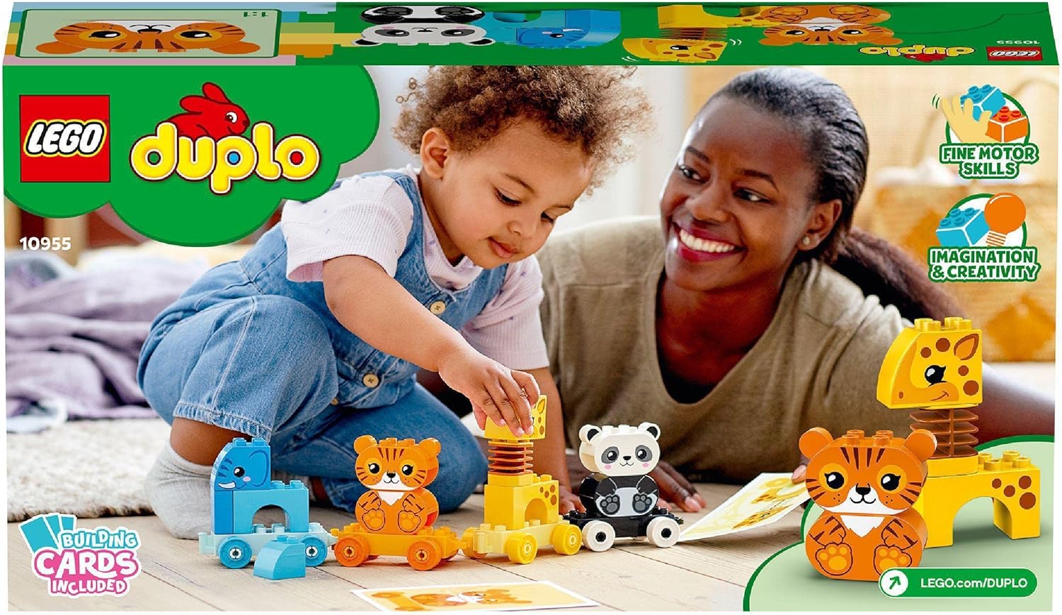 LEGO 10955 Duplo My First Animal Train with Toy Animals, Railway, Educational Toy for Toddlers from 18 Months, My First Building Blocks