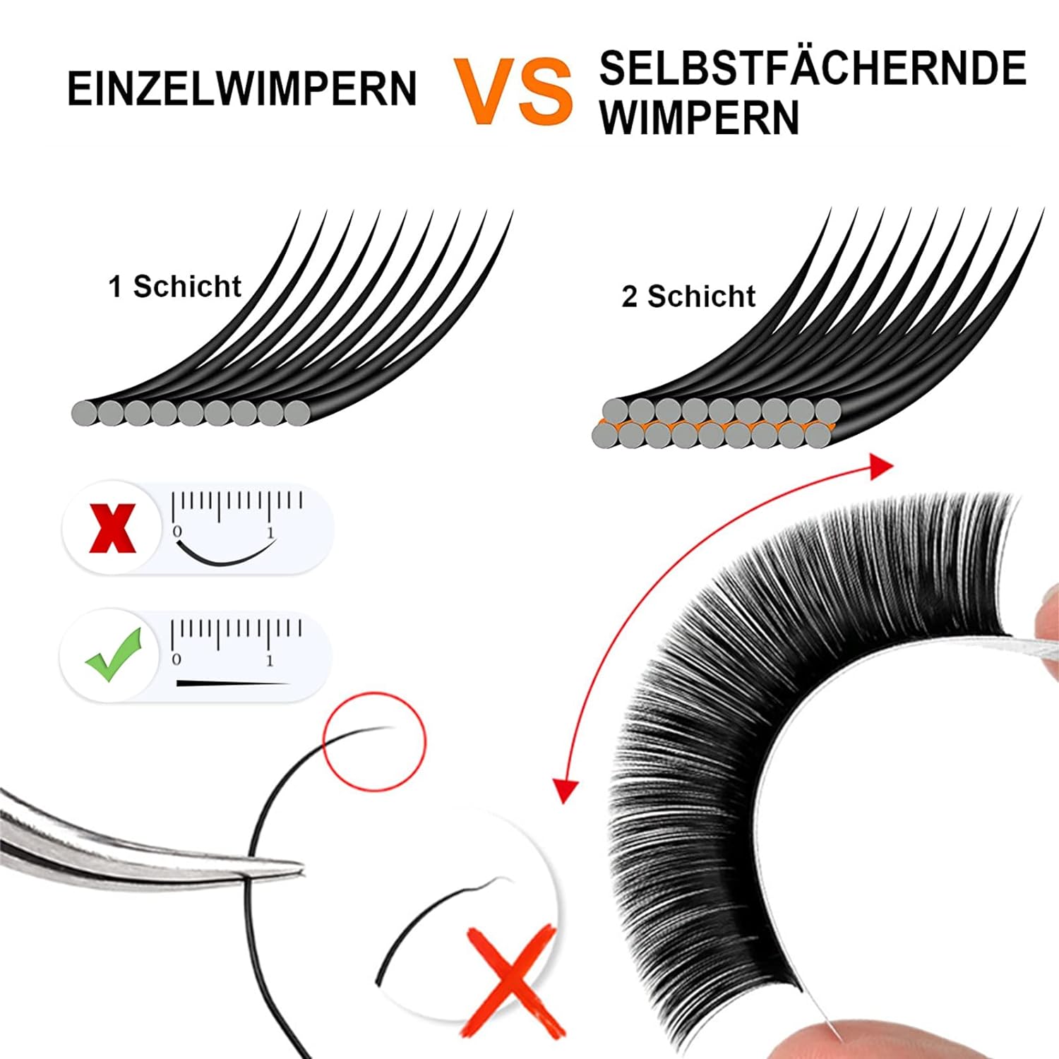 Usmlicer Ciglia Finte, Ciglia Magnetiche, Ciglia Finte Morbide Lunghe per Aspetto Na, ‎d-0.07 mm) (11