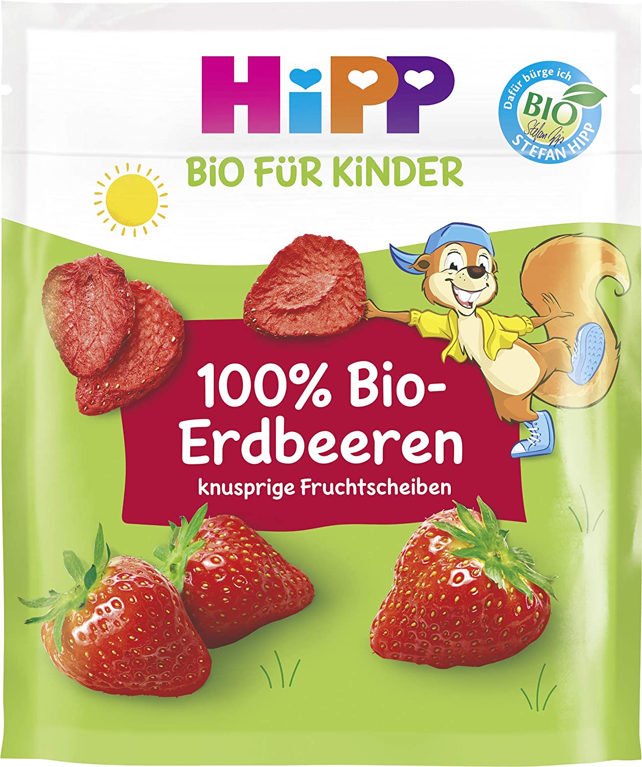 Hipp Kinder Knabberprodukte, Erdbeer-Schnitz Sonst Nix, 10 g