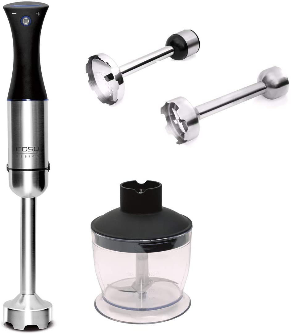 CASO HB 800 Design Hand Blender with Accessories (800 Watt, 7,000 - 15,000 Revolutions per Minute), Stainless Steel Blades (Extra Hardened)