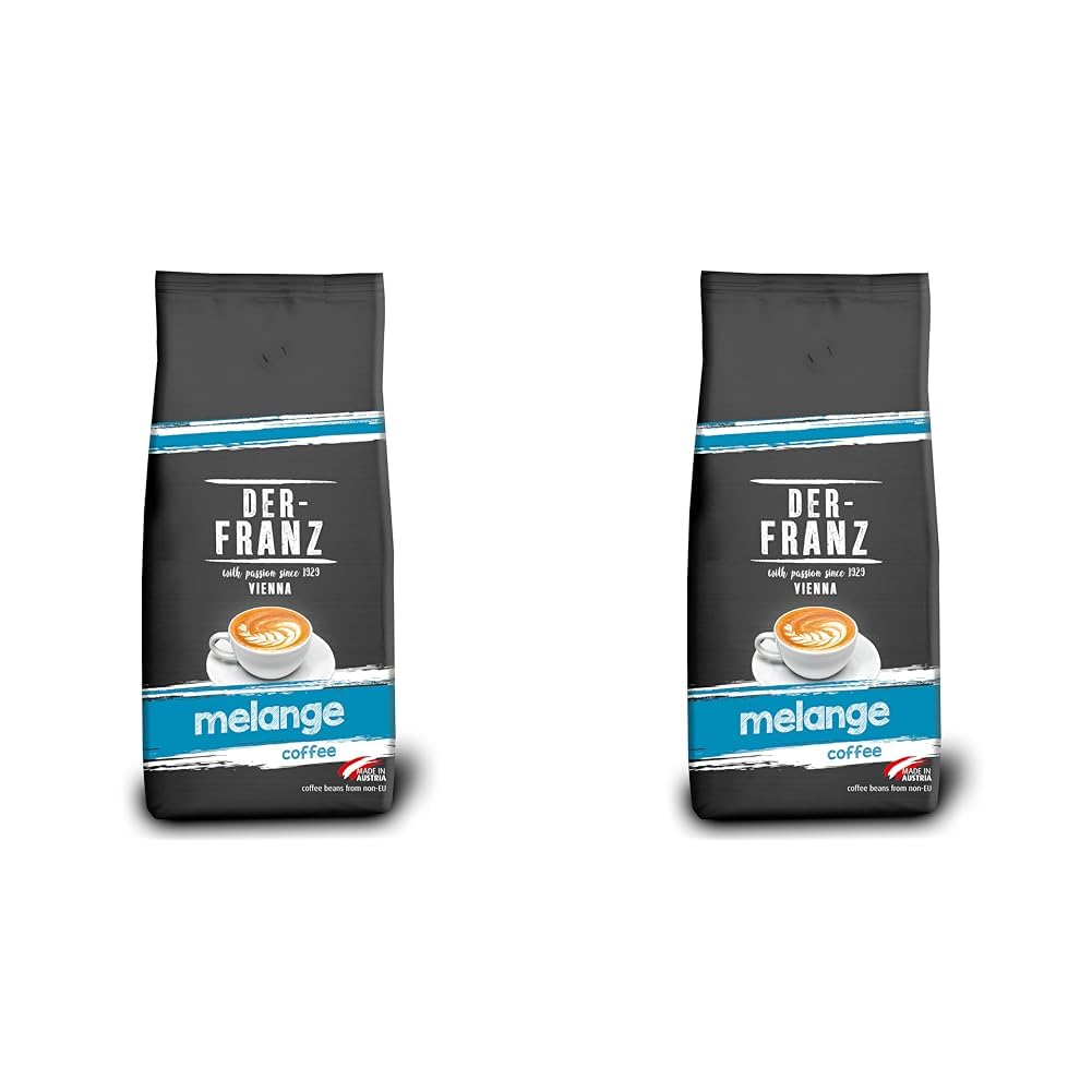 Der-Franz Melange Coffee, Intensity 3/5, 100% Arabica, Whole Coffee Beans, 1000 g (Pack of 2)