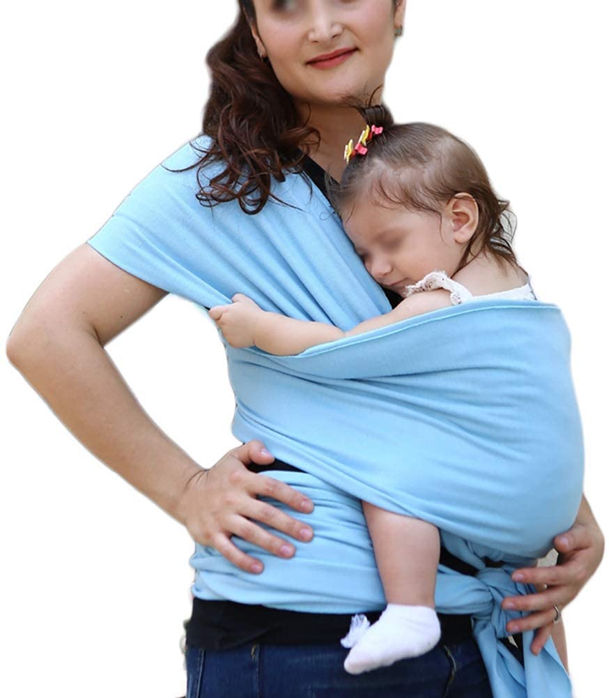 G&F Baby Sling Baby Wrap Carrier Up To 20 Kg For Newborn Infants One Size fits All 95% Cotton (Color : Sky Blue)